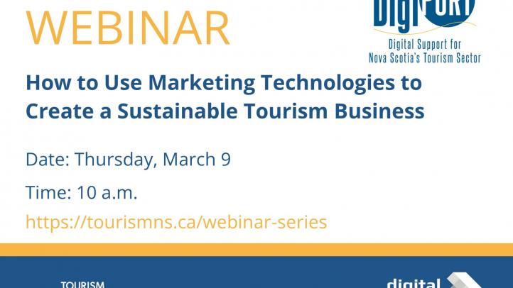 Webinar: How to Use Marketing Technologies to Create a Sustainable Tourism Business. March 9 at 10am